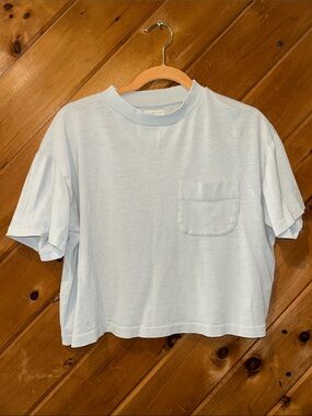 For Days Recycled Organic Cotton 90's Crop Tee in Bluelight